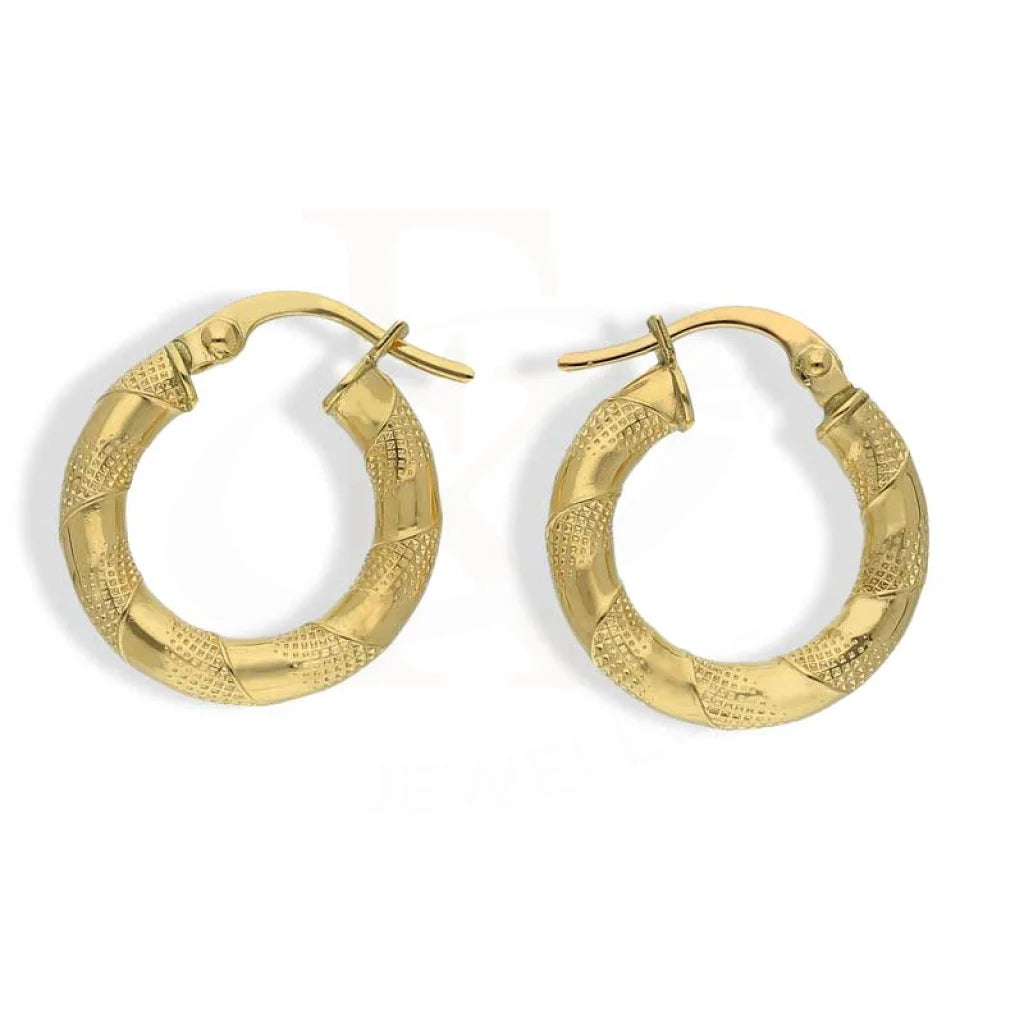 Custom Gemstone Earrings-Gold Clip On Hoop Earrings 18KT - FKJERN18K3044