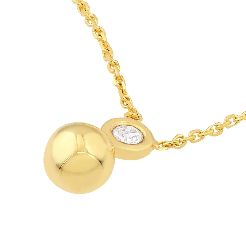 Designer Pendant Necklaces-MARIN BEZEL BEAD NECKLACE