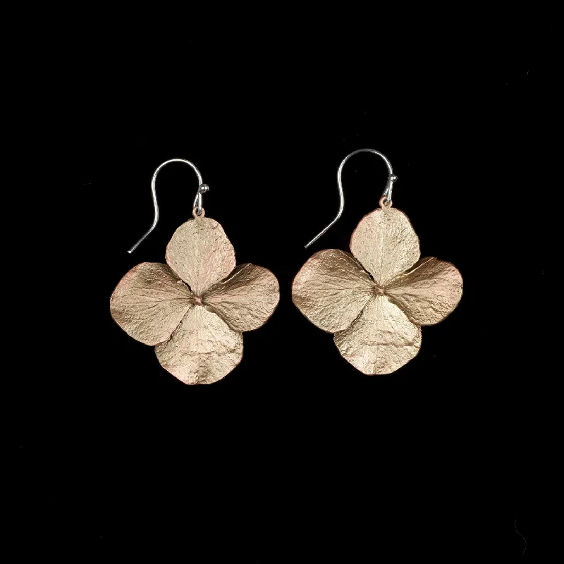 Modern Stud Earrings-Hydrangea Earrings - Large Petal Wire Drop