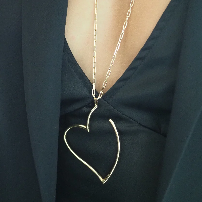 Luxury Gold Pendant Necklaces-LONDYN - OPEN HEART NECKLACE