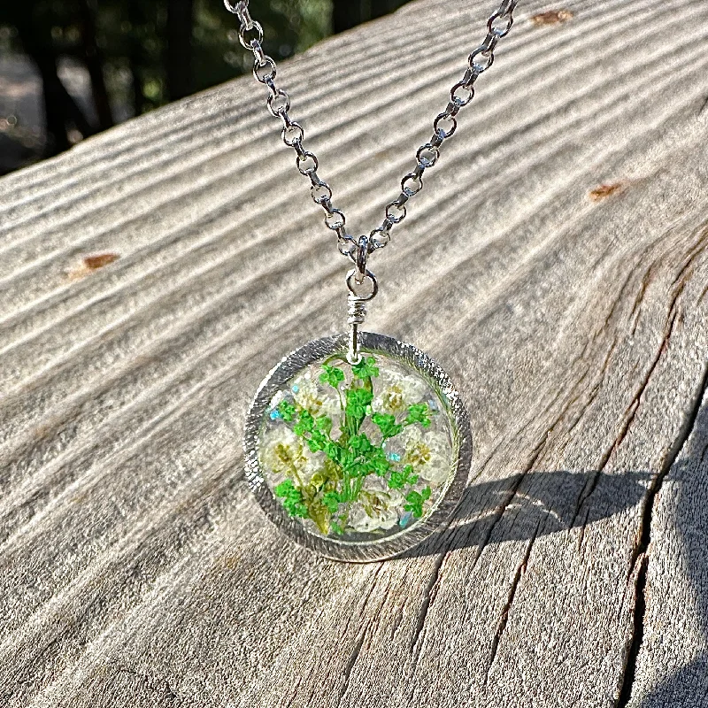 Stunning Pendant Necklaces for Brides-Green Botanical Garden Necklace - BG 206