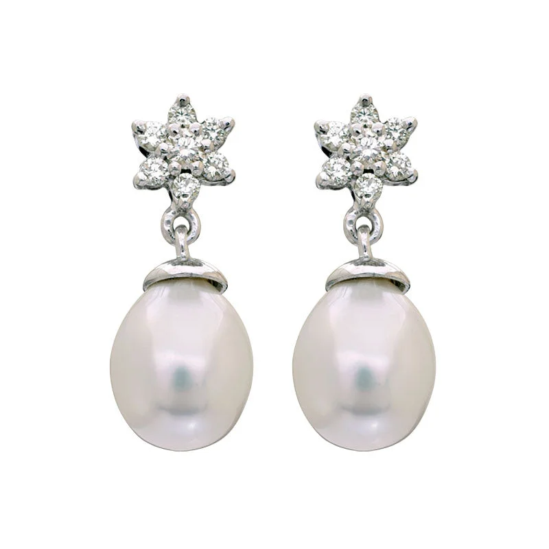 Everyday Earrings-Earrings-South Sea Pearl and Diamond