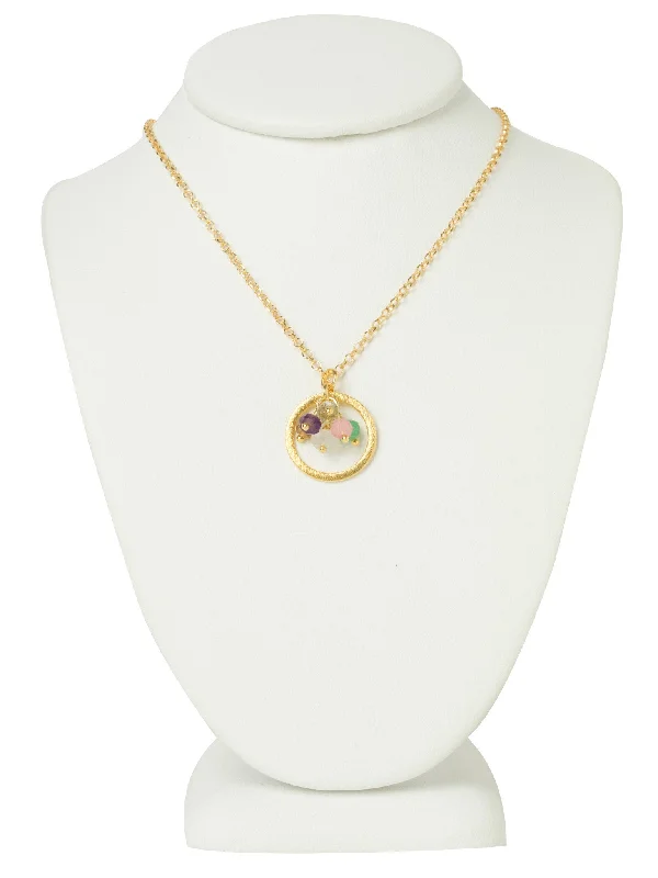 Unique Chain Necklaces-Bursting Color Gemstones Eternity Necklace