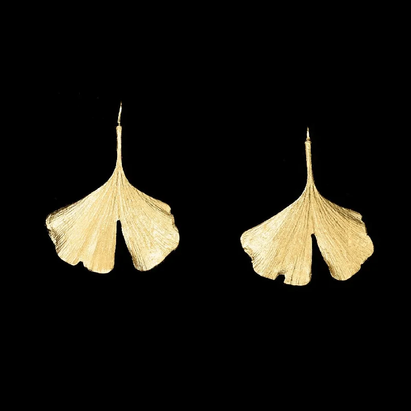 Big Earrings for Women-Fine Ginkgo Earrings - Wire