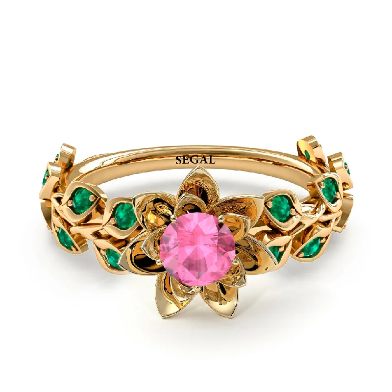 Fashionable Gemstone Rings for Men-Lotus Flower And Leaves - Anna no. 801