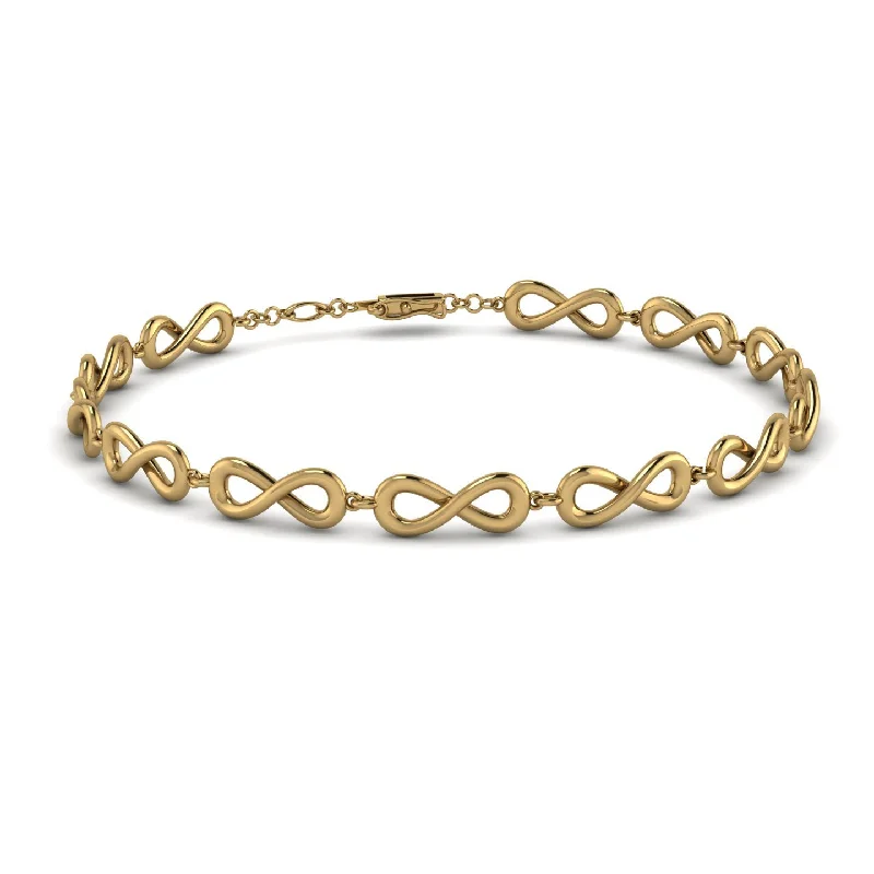 High-End Charm Bracelets-Infinity Gold Bracelet - Tenley No. 1