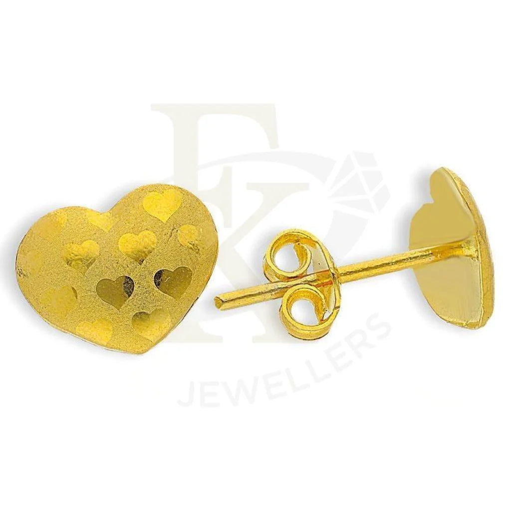 Stylish Stud Earrings for Women-Gold Stud Heart Earrings 18KT - FKJERN18K2581