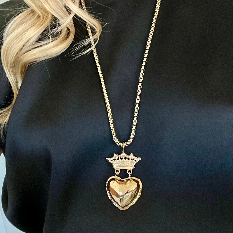 Layered Chain Necklaces-CANASTA QUEEN - QUEEN OF HEARTS