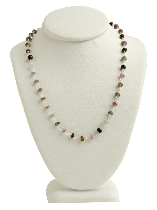 Vintage Diamond Necklaces-Watermelon Tourmaline Gemstone Necklace