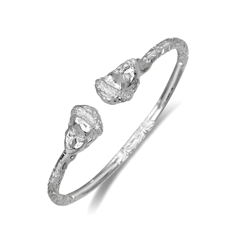 Crystal Bangles-Afro Queen .925 Sterling Silver Bangle, 52 grams, 1 piece