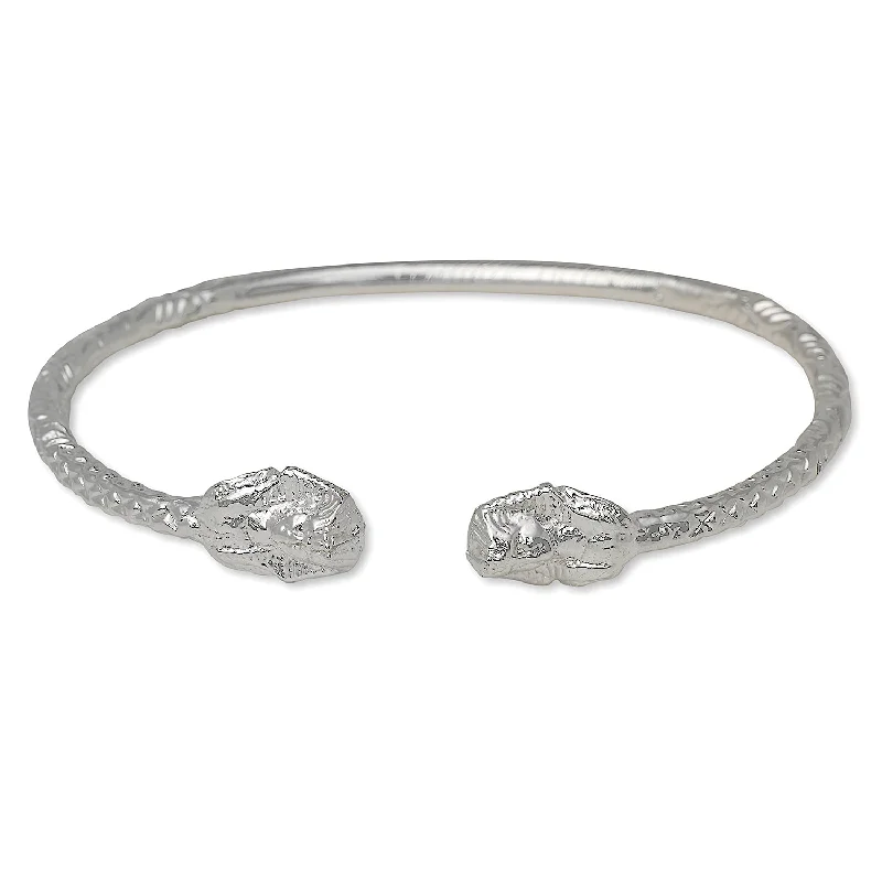 Custom Wedding Bangles-Better Jewelry Pharaoh Ends West Indian Bangle .925 Sterling Silver, 1 piece