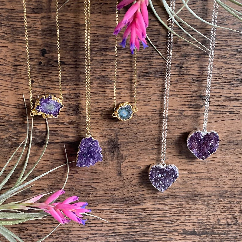 Sparkling Silver Pendant Necklaces-Amethyst Necklace Collection