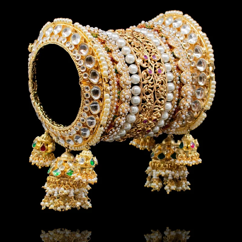 Luxury Stackable Gold Bangles-Raahi Bangles