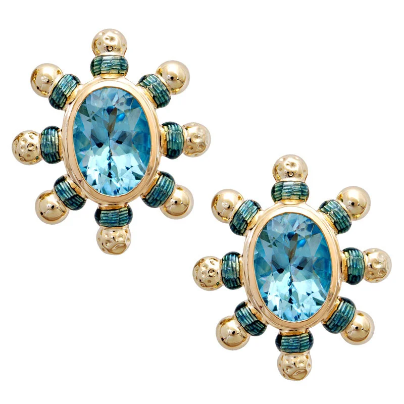 Trendy Pearl Earrings-Earrings-Blue Topaz (Enamel)