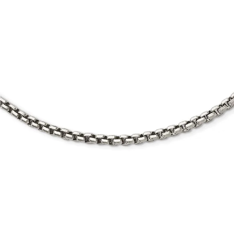 Designer Choker Necklaces-Stainless Steel Polished Fancy Link 3.80mm Chain Necklace