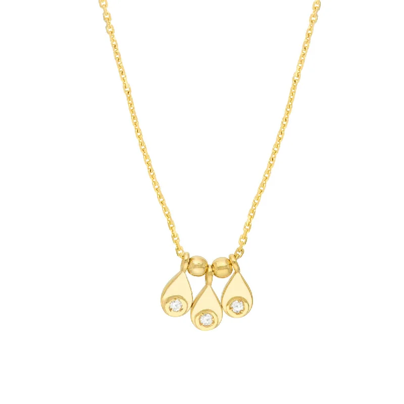 Heart-Shaped Diamond Necklaces-SOLEE TEARDROP TRIO NECKLACE