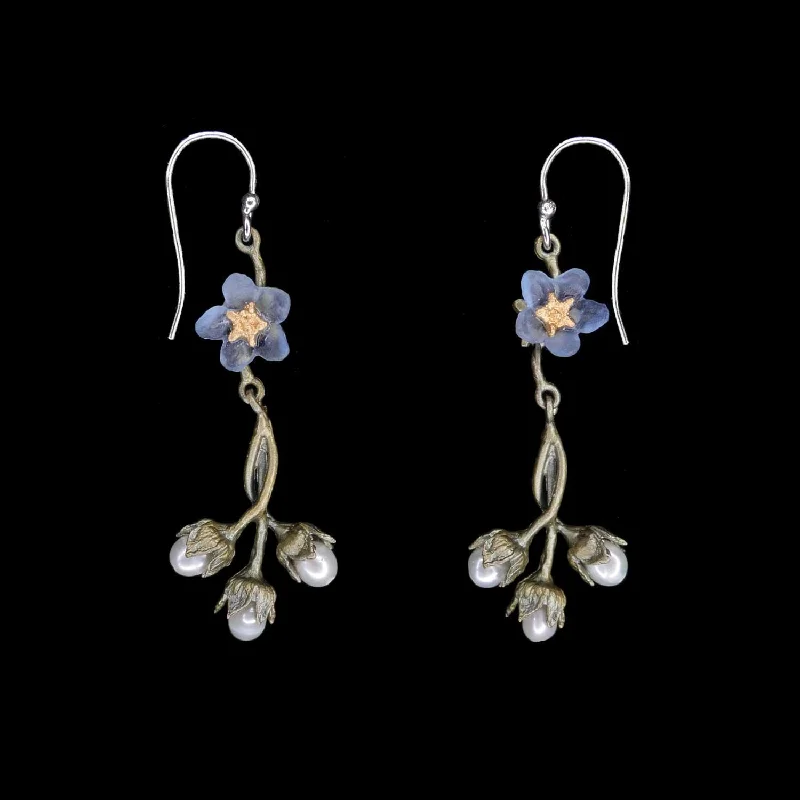 Diamond Hoop Earrings-Forget Me Not Earrings - Wire