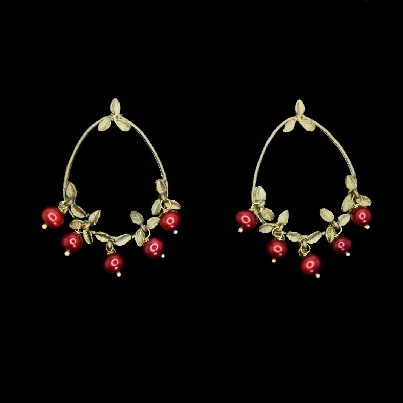 Minimalist Earrings for Women-Cranberry Earrings - Hoop Post