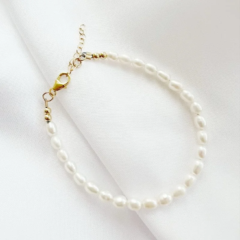 Modern Gold Bracelets-Sea Isle Freshwater Pearl Gold Filled Beaded Bracelet