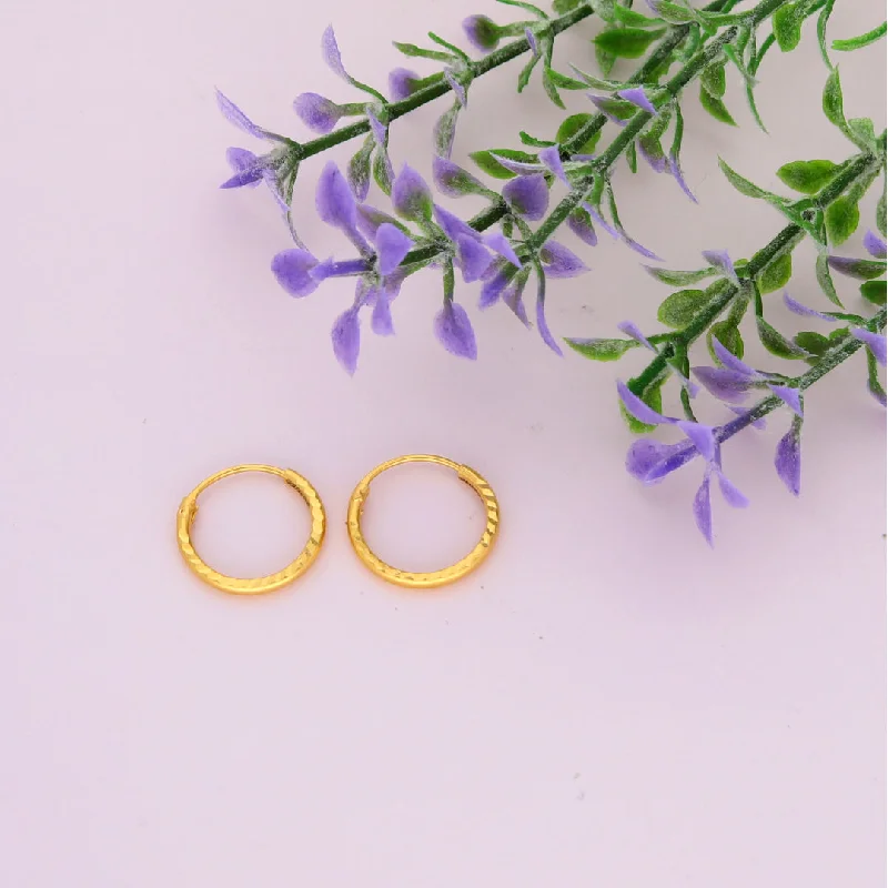 Simple Hoop Earrings for Women-Gold Hollow Round Shaped Clip Earrings 21KT - FKJERN21KM9594