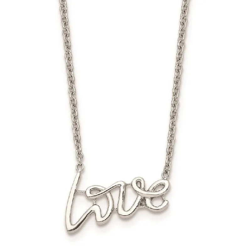 Delicate Heart Necklaces-Stainless Steel Polished Love Necklace