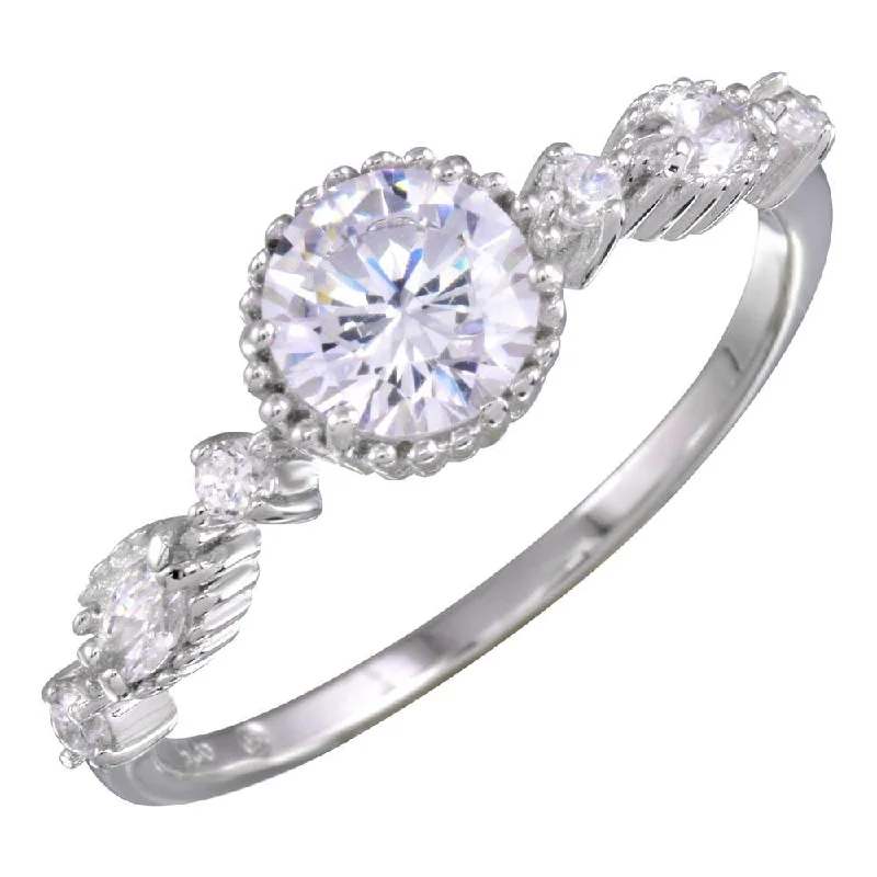 Trendy Wedding Ring Sets-Rhodium Plated 925 Sterling Silver Multiple CZ Ring - BGR01154