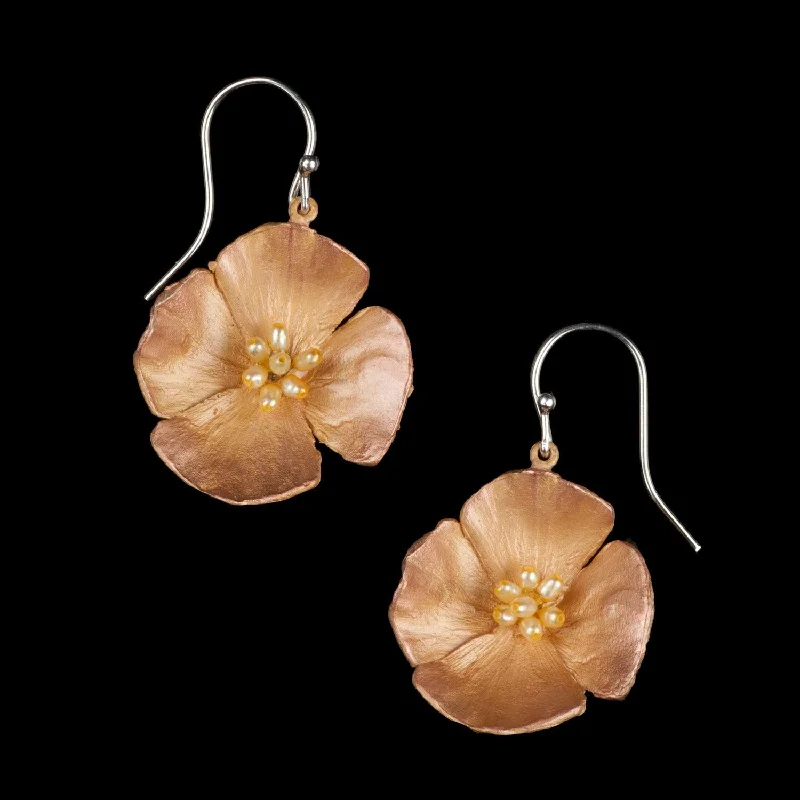 Luxury Wedding Earrings-California Poppy Earrings - Large Flower