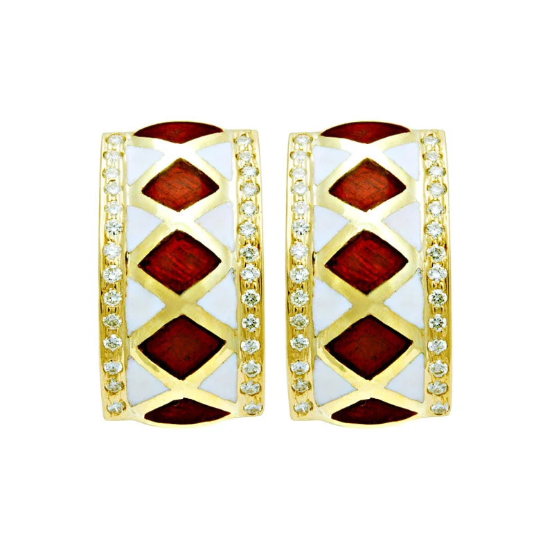 Hoop Earrings for Women-Earrings-Diamond (Enamel)