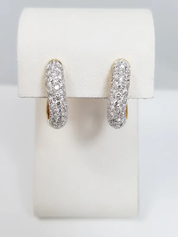 Sparkling Drop Earrings-Luxurious 18k Yellow Gold Natural Diamond Huggie Hoop Earrings