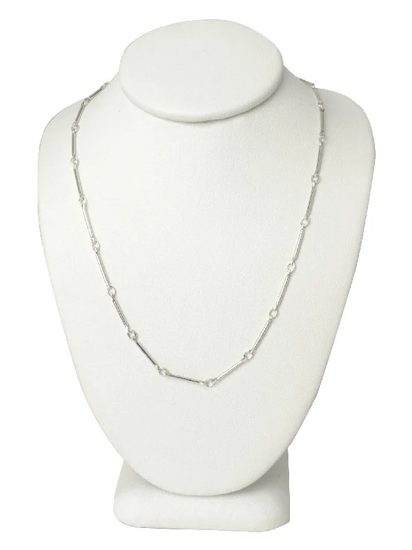 Beautiful Opal Necklaces-Silver Line Chain Necklace