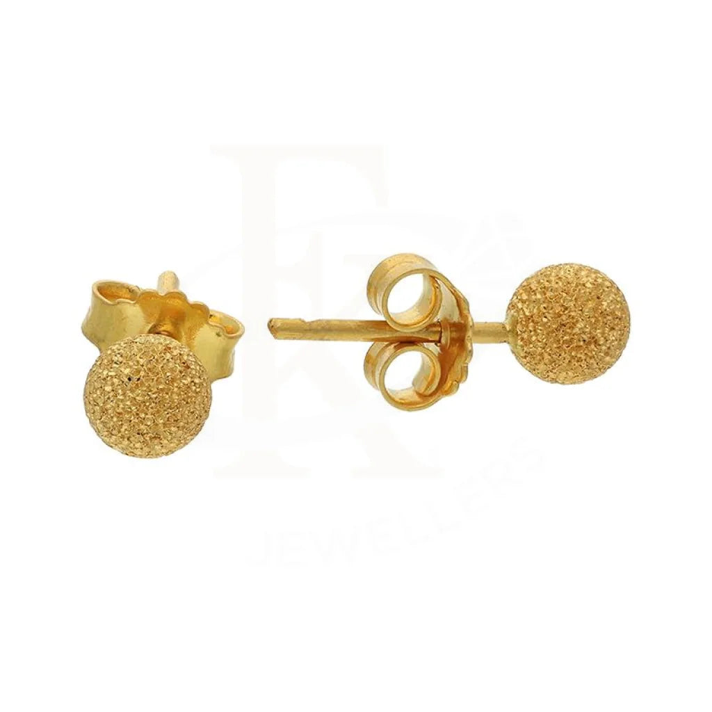 Classic Drop Earrings-Gold Ball Stud Earrings 21KT - FKJERN21K2428