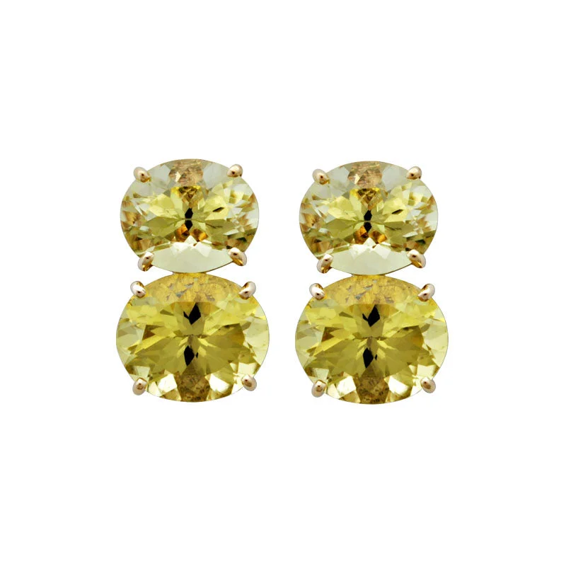 Trendy Gold Earrings-Earrings-Lemon Quartz