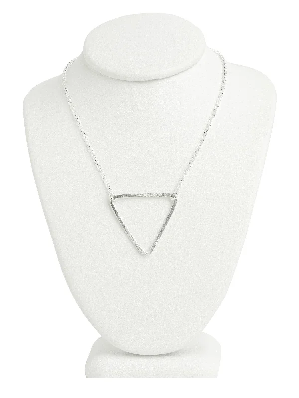 Luxury Wedding Necklaces-Silver Triangle Necklace