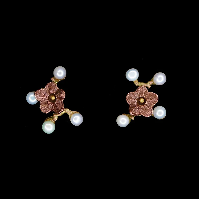 Luxury Diamond Earrings-Ume Earrings - Post with Flowers