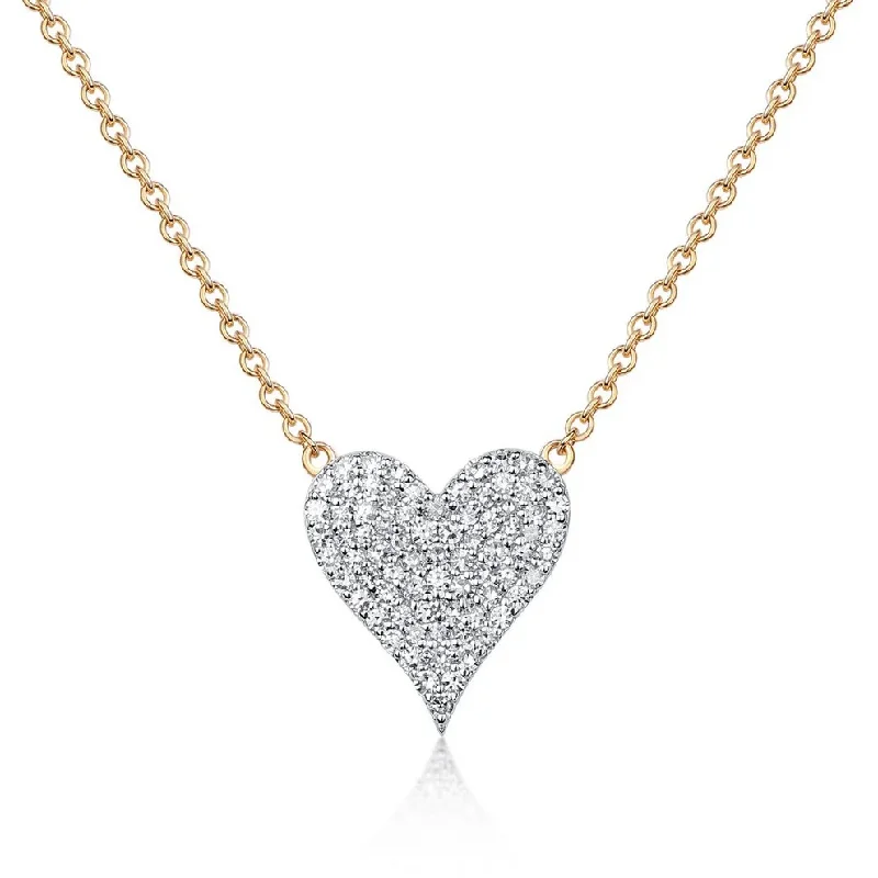 Beautiful Diamond Necklaces-CLAIRE TWO SIDED DIAMOND HEART NECKLACE