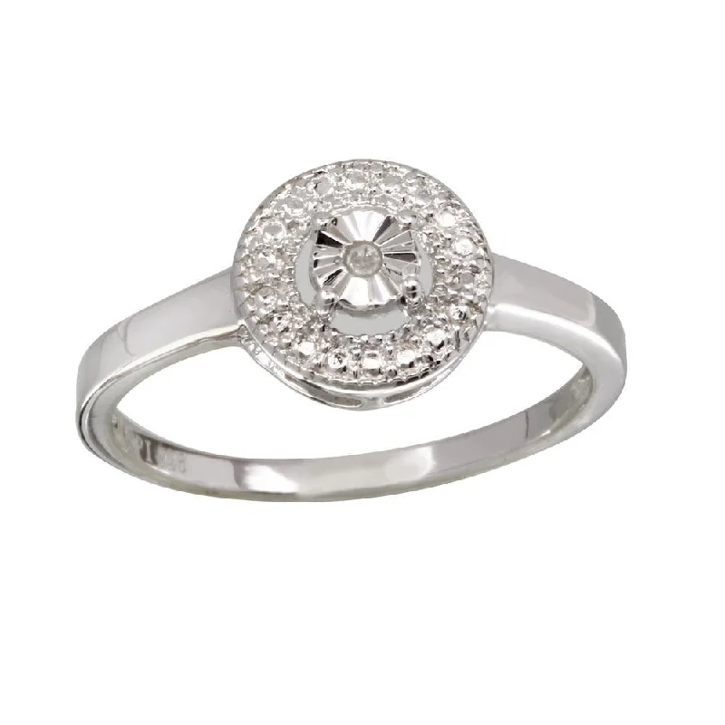 Unique Gold Rings-Rhodium Plated 925 Sterling Silver Round Ring - STR01081