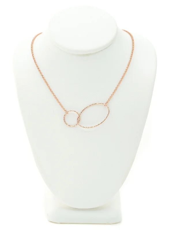 Colorful Pearl Necklaces-Rose Gold Modern Shapes Necklace