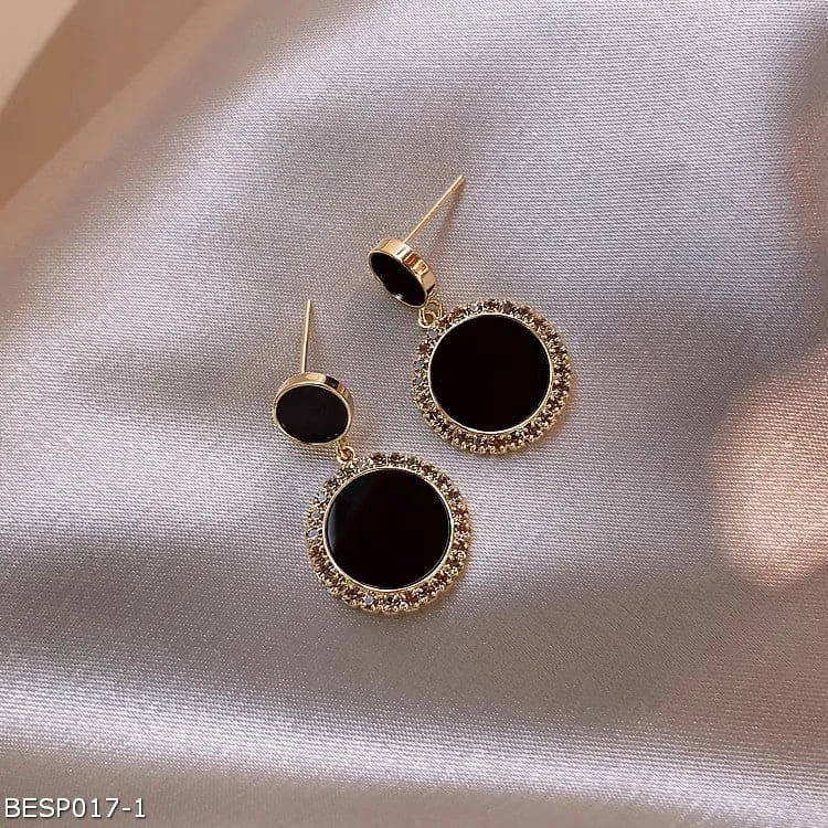 Elegant Dangle Earrings-Black stud earrings