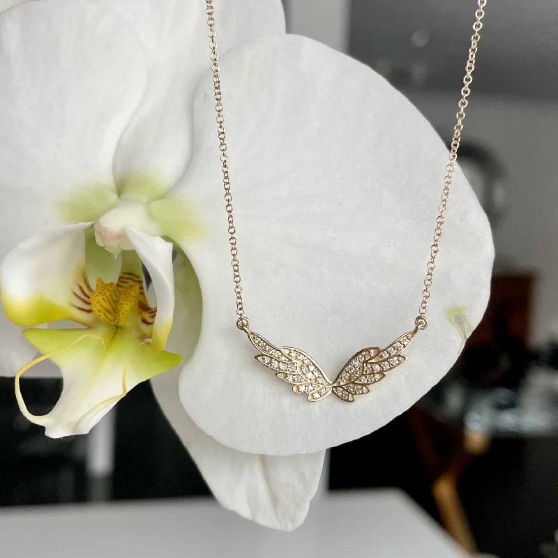 Fashionable Crystal Pendant Necklaces-SALENA ANGEL WINGS NECKLACE