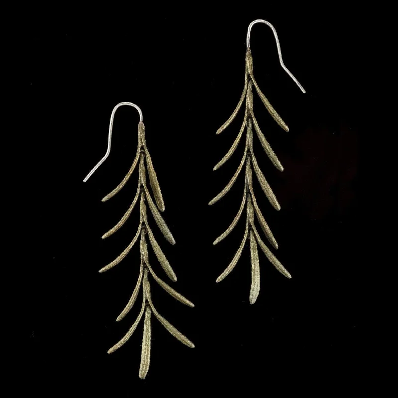 Long Dangle Earrings-Rosemary Earrings - Long Wire Dangle