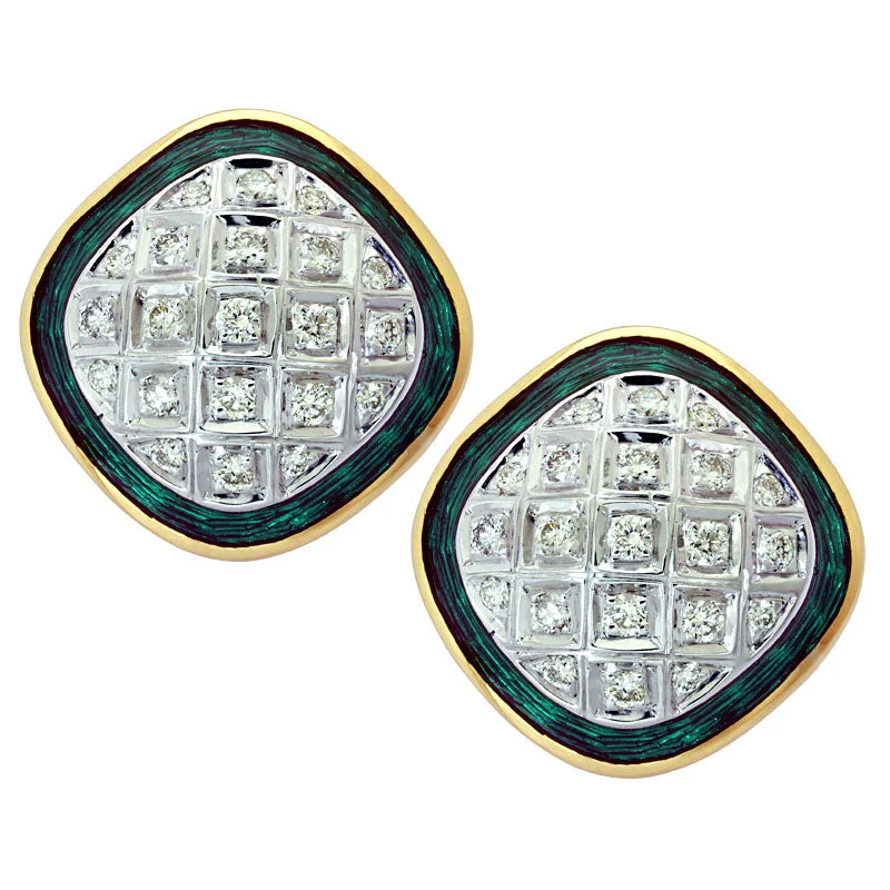 Wedding Earrings-Earrings-Diamond (Enamel)