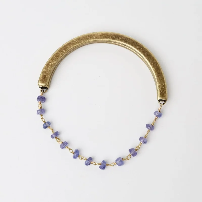 Adjustable Gemstone Bracelets for Women-Single Bead Chain of Tanzanite Bracelet