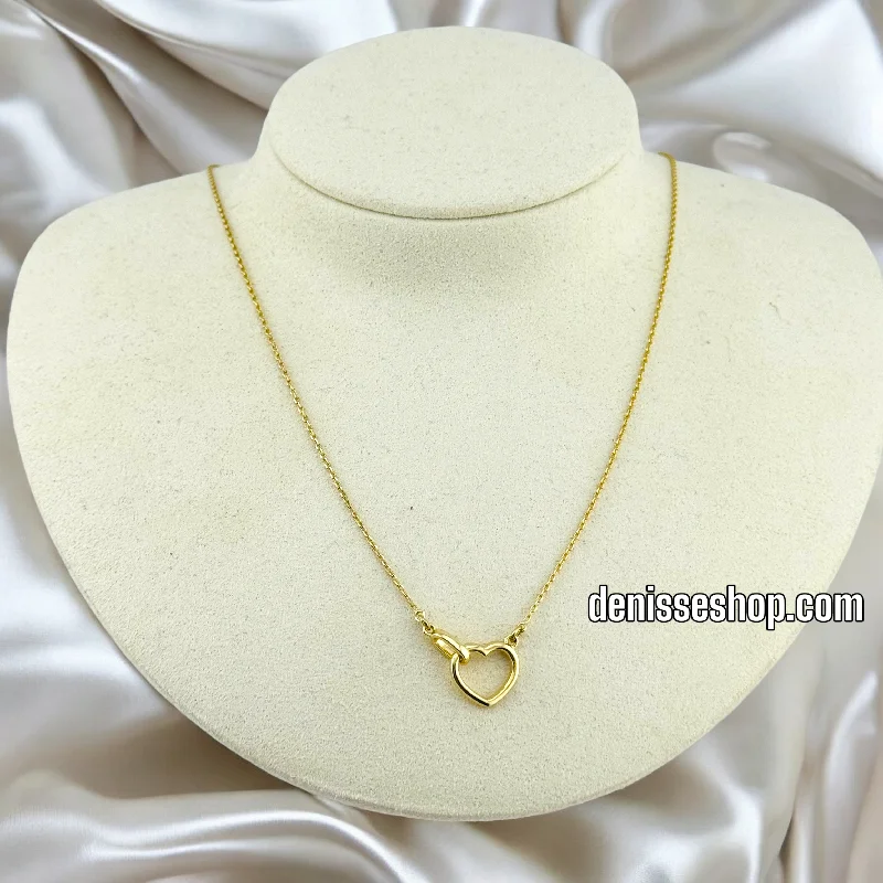 Stunning Pendant Necklaces for Brides-14K GOLD / TINY HEART NECKLACE  N61