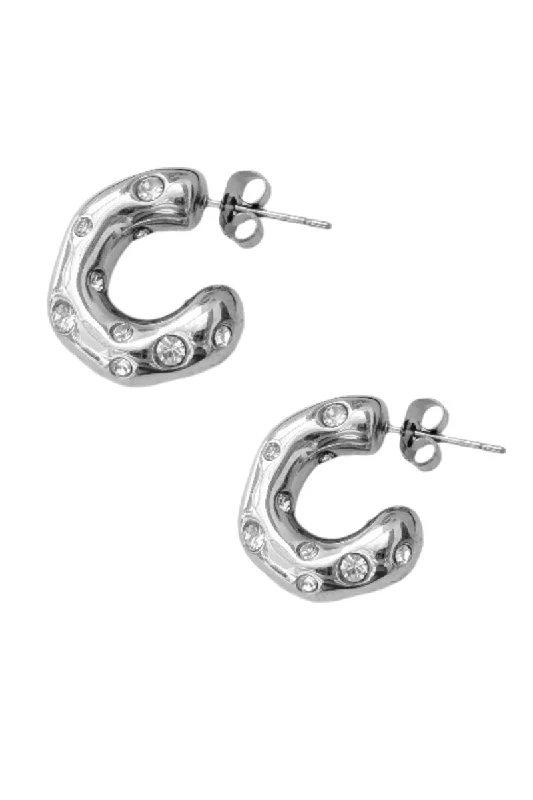 Cute Stud Earrings-Stamford Earrings, Silver