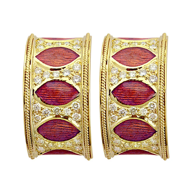 Simple Diamond Earrings-Earrings-Diamond (Enamel)