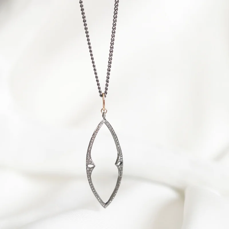 Luxury Wedding Necklaces-JADE DIAMOND TEARDROP PENDANT NECKLACE