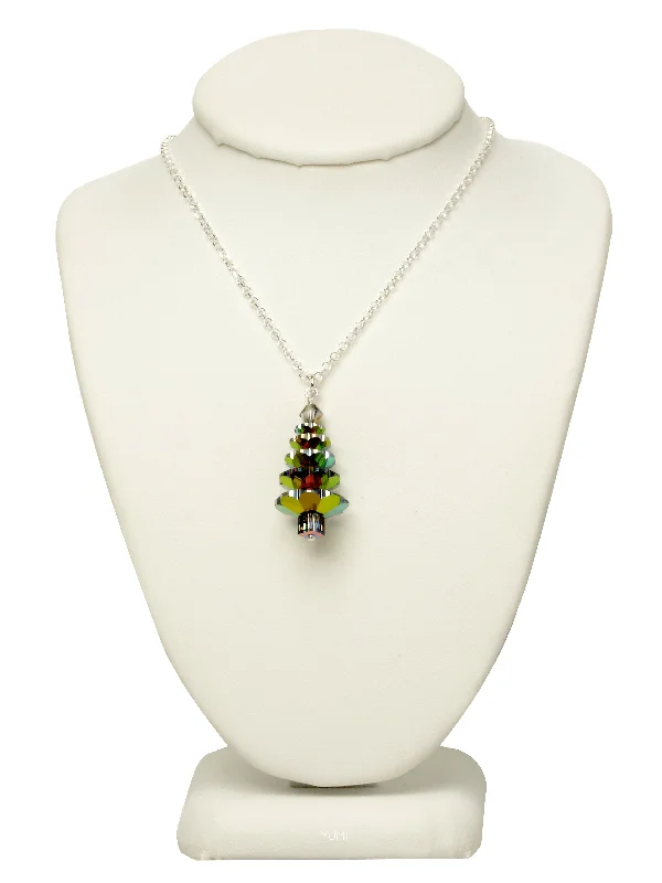 Elegant Personalized Necklaces-Evergreen Crystal Tree Necklace - LARGE