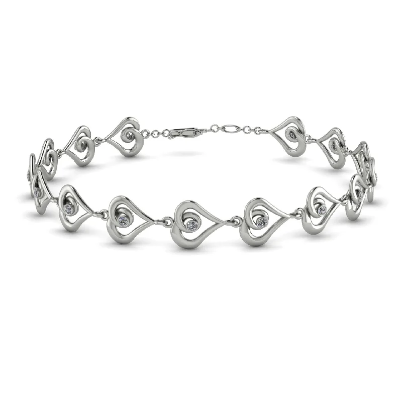 Personalized Cuff Bracelets for Men-Heart Diamond Bracelet - Martha No. 3