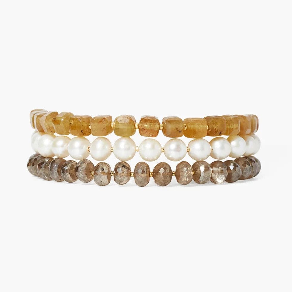 Trendy Charm Bracelets-Carolina Naked Wrap Bracelet Natural Mix