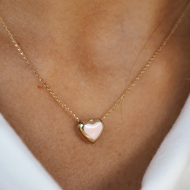 Luxurious Pendant Necklaces-ANNABELLE HEART NECKLACE - ENAMEL